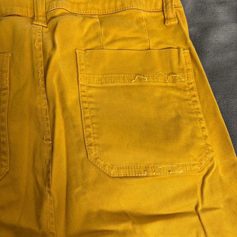 J.Crew Women's 26 Mustard Yellow Skinny Utility Pants Ankle Zip Pockets - Picture 10 of 10